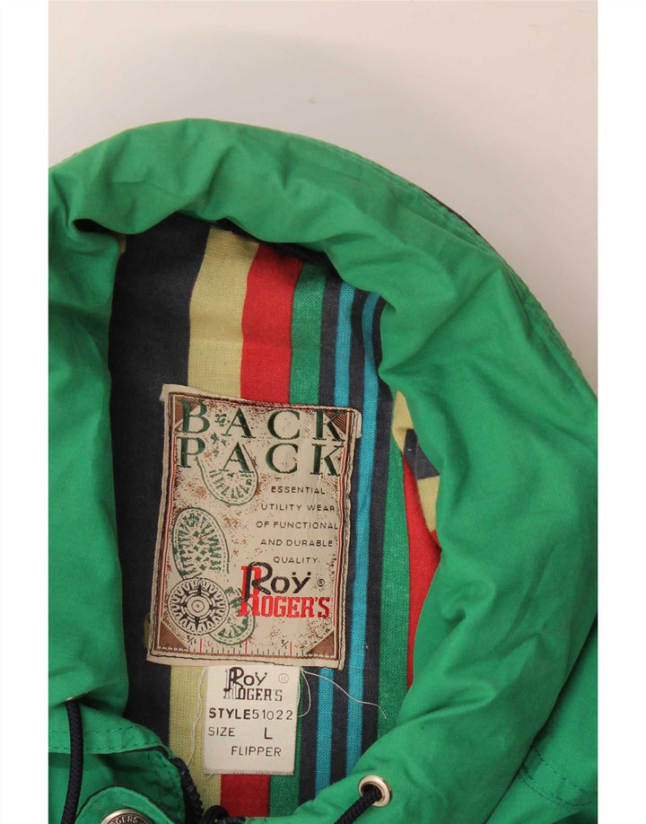 Giacca a vento da uomo Roy Rogers UK 40 Large Green Colourblock Cotton