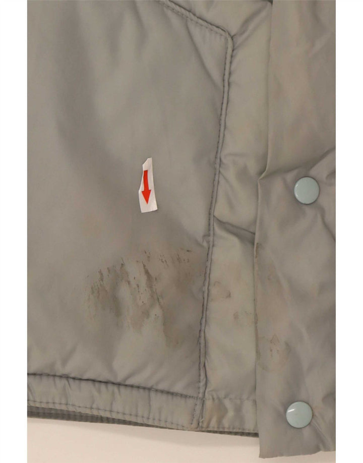 Giacca imbottita con cappuccio da uomo Fiorucci UK 38 Nylon color block grigio medio