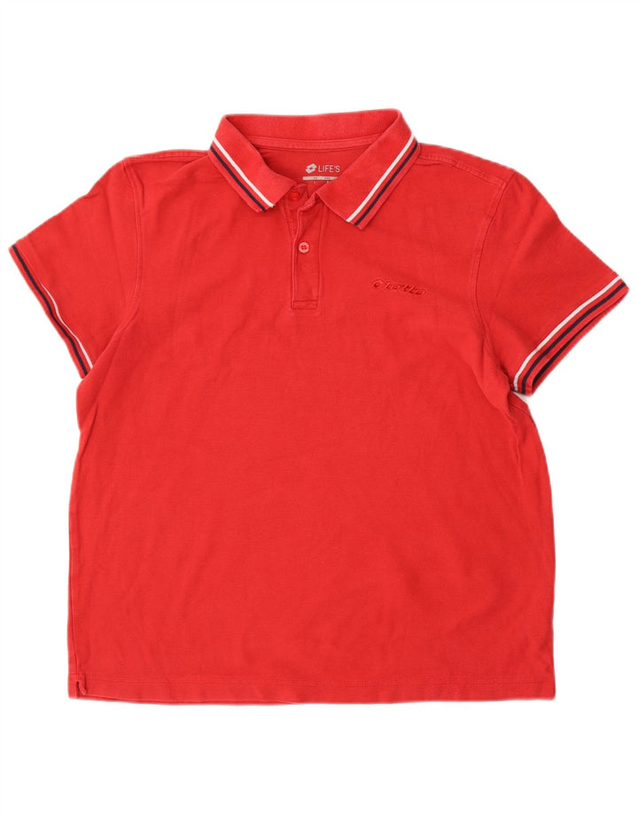 Polo da uomo Lotto Life in cotone rosso medio