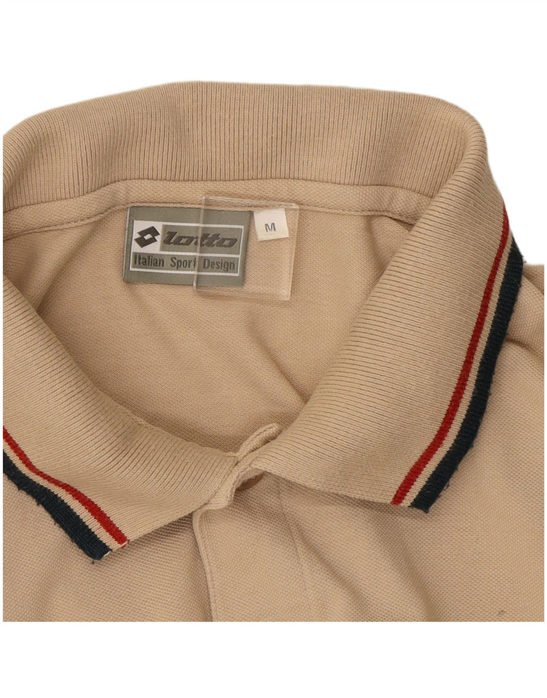 Polo da uomo a maniche lunghe Lotto in cotone beige medio