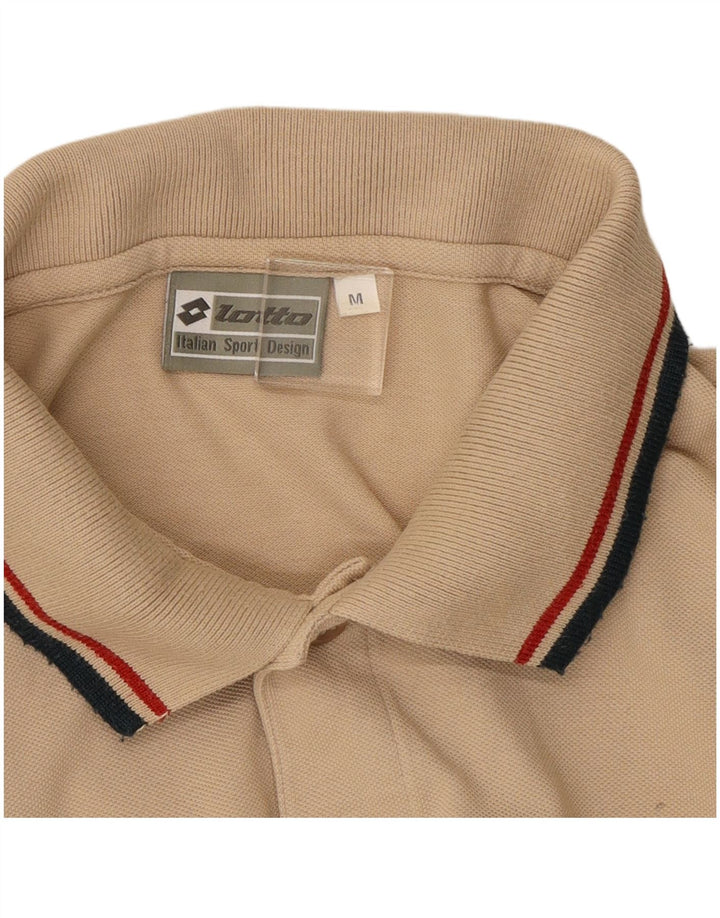 Polo da uomo a maniche lunghe Lotto in cotone beige medio