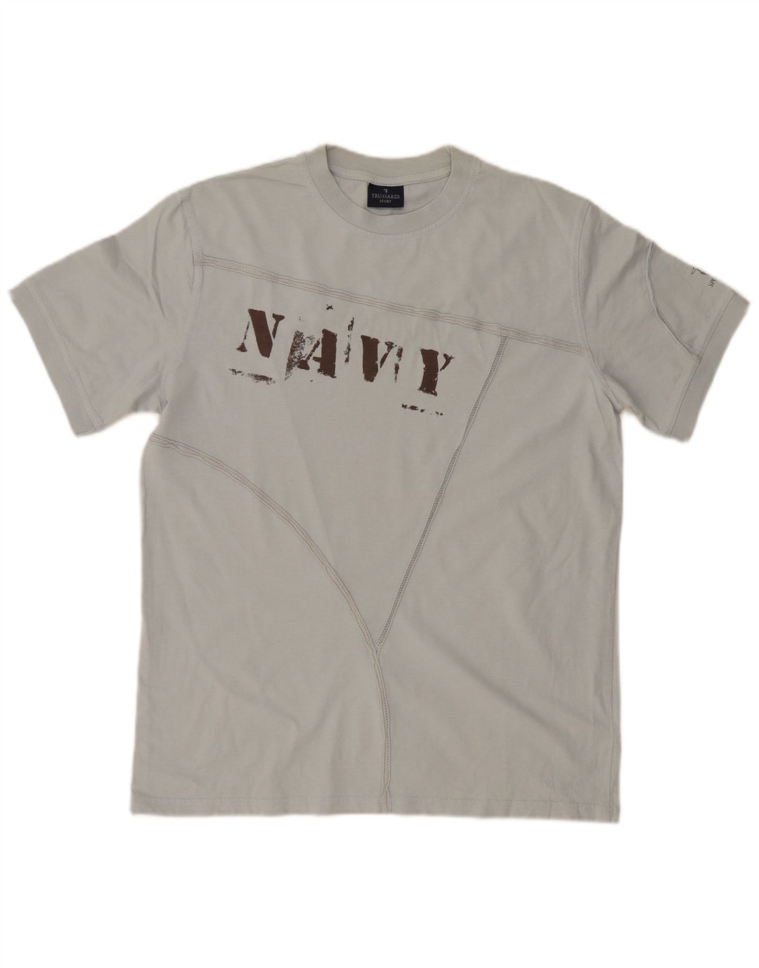 T-shirt grafica da uomo TRUSSARDI Top XL in cotone blu