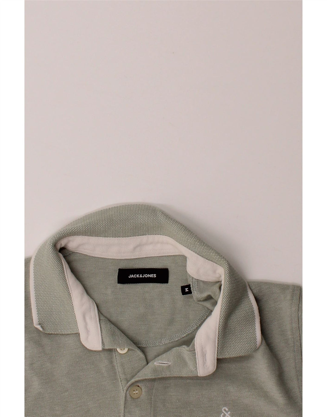 JACK & JONES Mens Polo Shirt Medium Grey Cotton Vintage Jack & Jones and Second-Hand Jack & Jones from Messina Hembry 