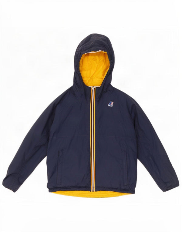 Giacca reversibile con cappuccio K-Way Bambino 9-10 anni Blu Navy in poliammide
