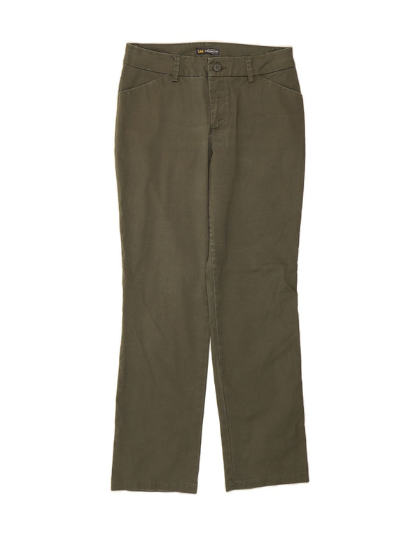 LEE Womens Mid Rise Relaxed Fit Casual Trousers US 8 Medium W30 L30 Khaki