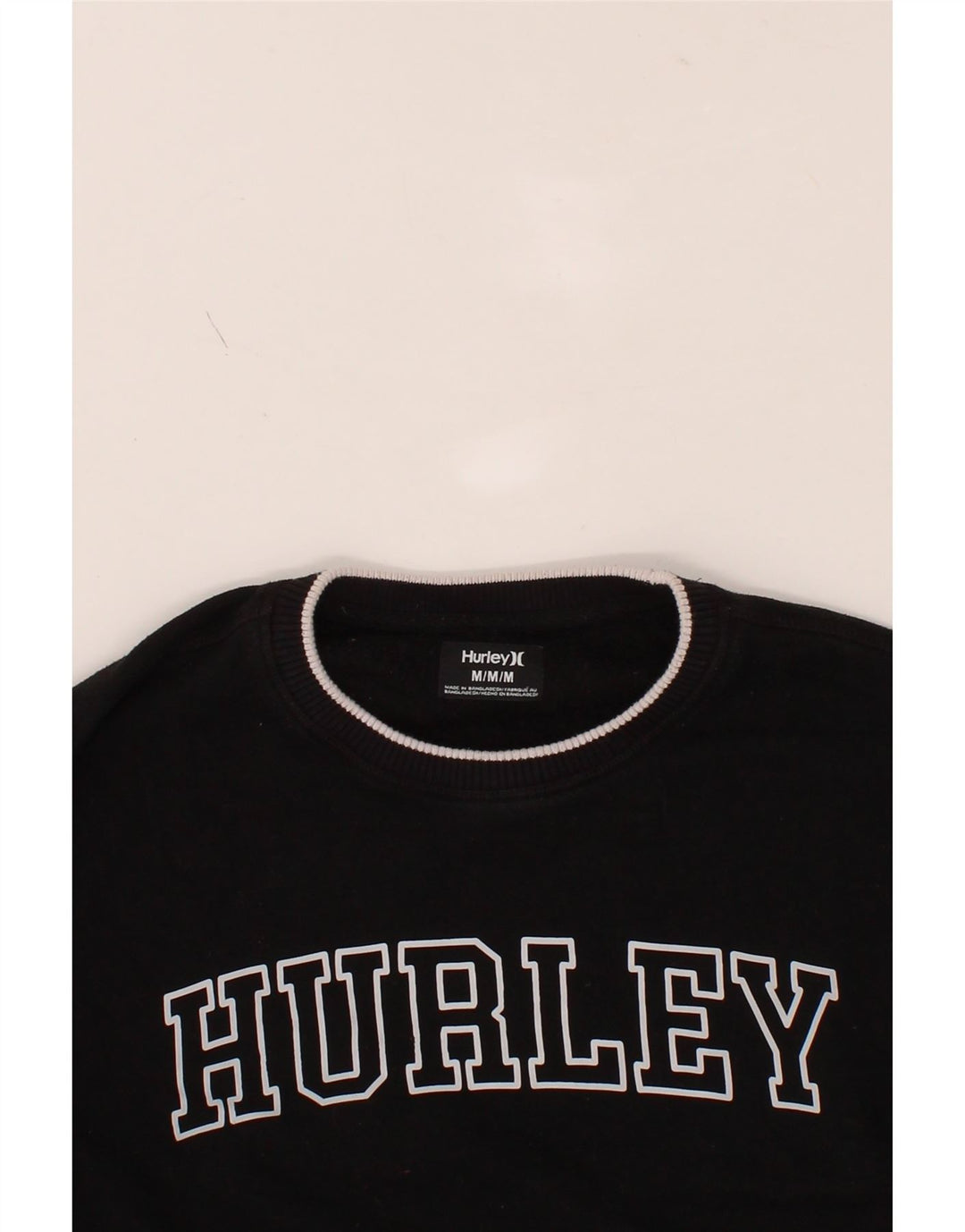 HURLEY Mens Graphic Sweatshirt Jumper Medium Black Cotton Vintage Hurley and Second-Hand Hurley from Messina Hembry 