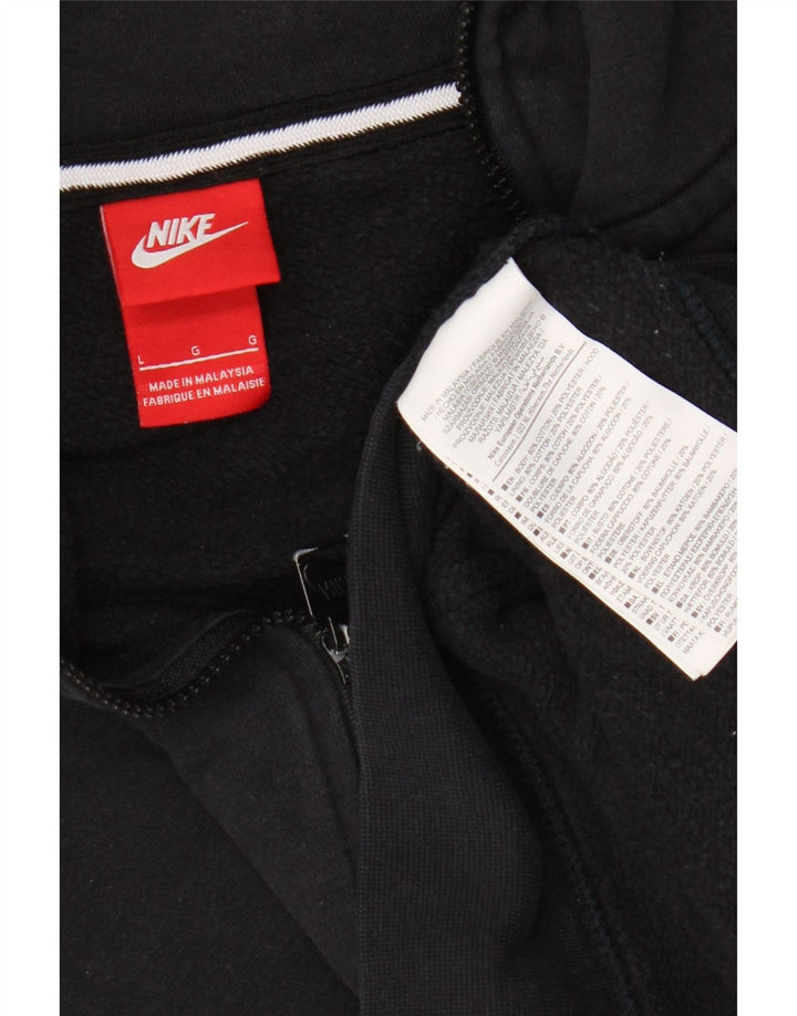 Felpa con cappuccio e zip Nike da uomo, grande, in cotone nero