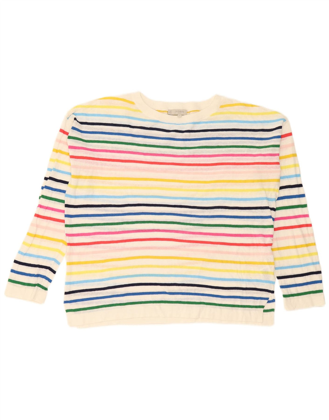 Maglione da donna con scollo a barca Hobbs UK 14 a righe multicolori medie