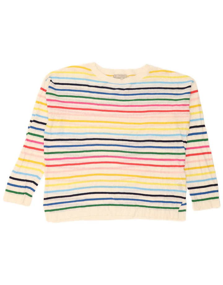 Maglione da donna con scollo a barca Hobbs UK 14 a righe multicolori medie