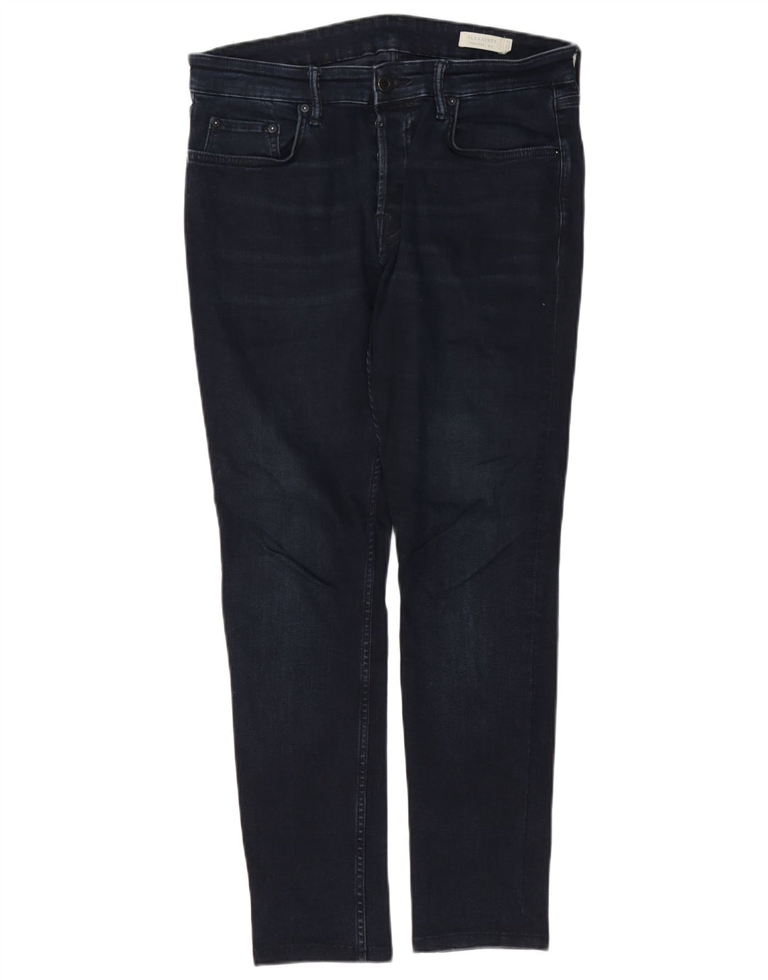 Jeans slim a sigaretta da uomo ALL SAINTS W32 L29 cotone blu navy