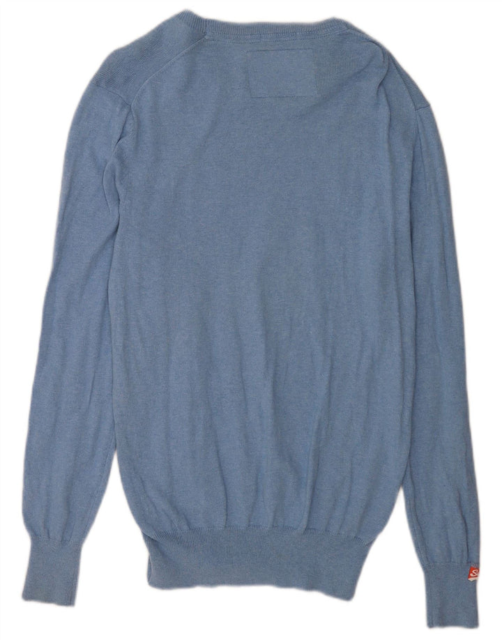 Maglione da uomo con scollo a barca Superdry, grande cotone blu