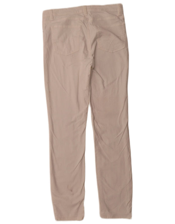 CREW CLOTHING Pantaloni casual slim da donna UK 12 Medium W30 L29 Bianco