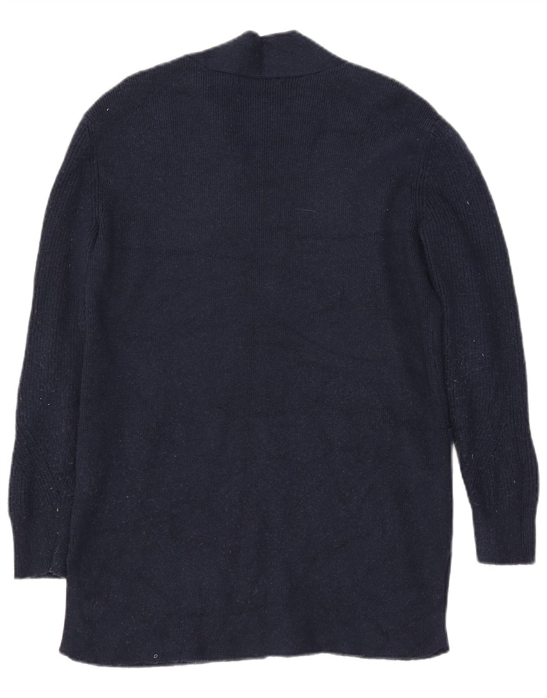 Maglione cardigan aperto lungo da donna Marks & Spencer UK 10 piccolo blu navy