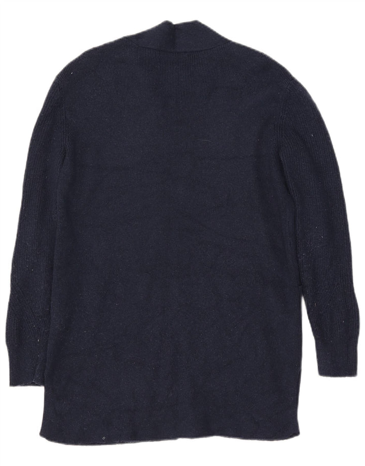 Maglione cardigan aperto lungo da donna Marks & Spencer UK 10 piccolo blu navy