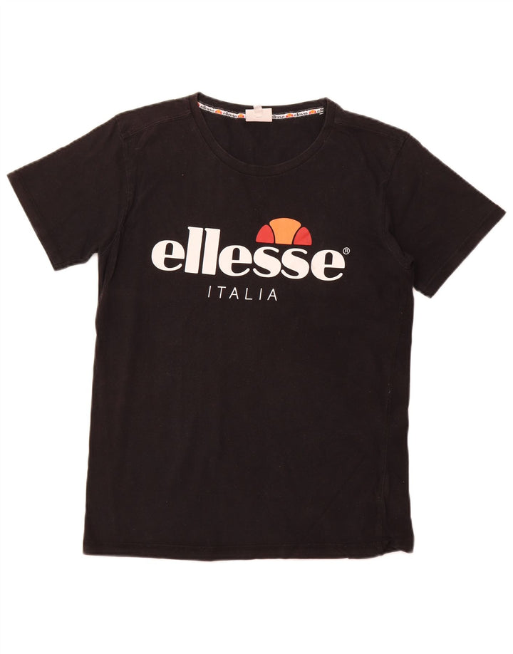 ELLESSE T-shirt grafica da uomo Top piccola in cotone nero