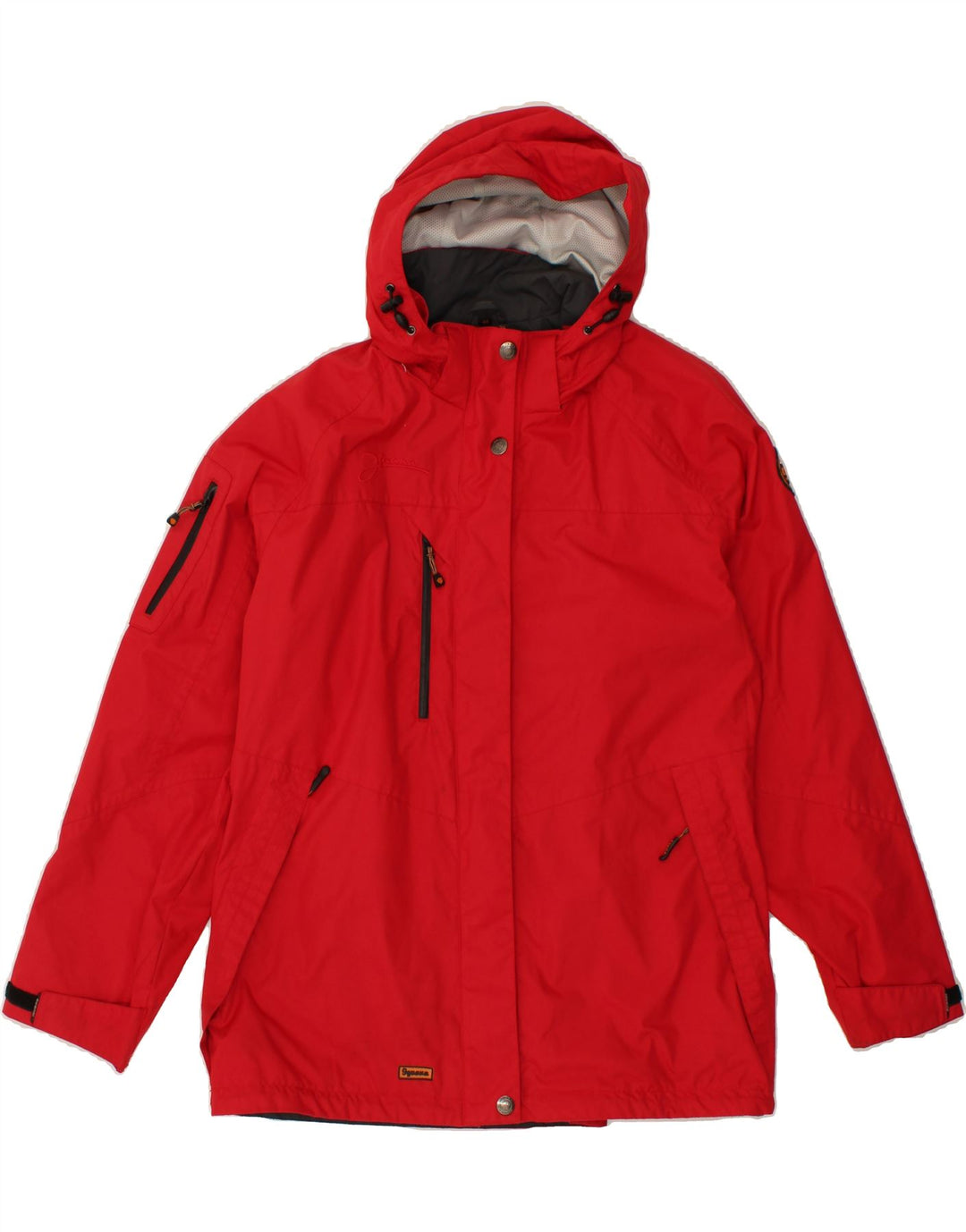 IGUANA Womens Hooded Windbreaker Jacket IT 44 Medium Red Polyester Vintage Iguana and Second-Hand Iguana from Messina Hembry 