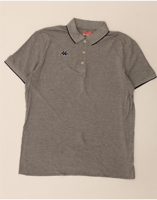 Polo Kappa Uomo 2XL Cotone a Righe Grigie