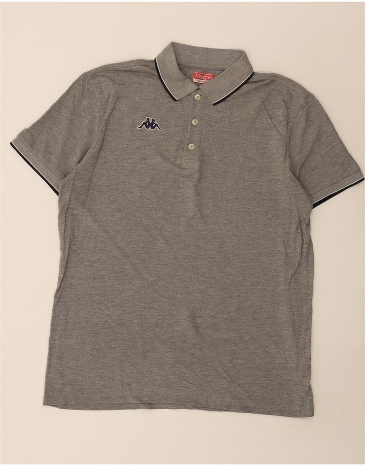 Polo Kappa Uomo 2XL Cotone a Righe Grigie