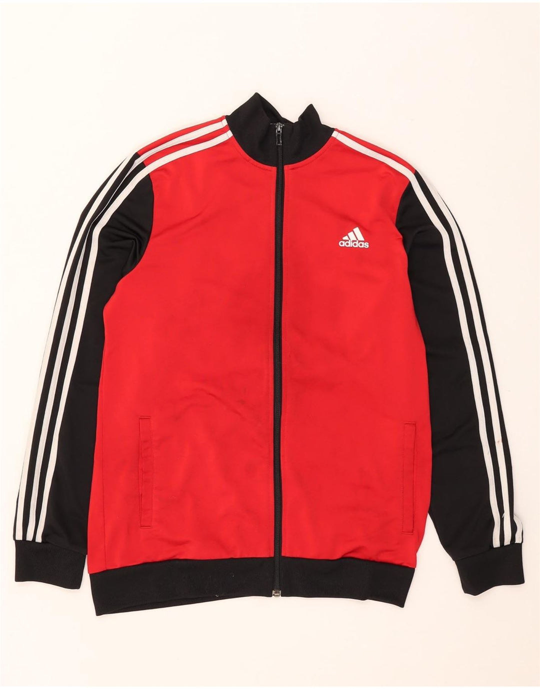 Giacca top della tuta da ragazzo ADIDAS 15-16 anni Rosso Colourblock