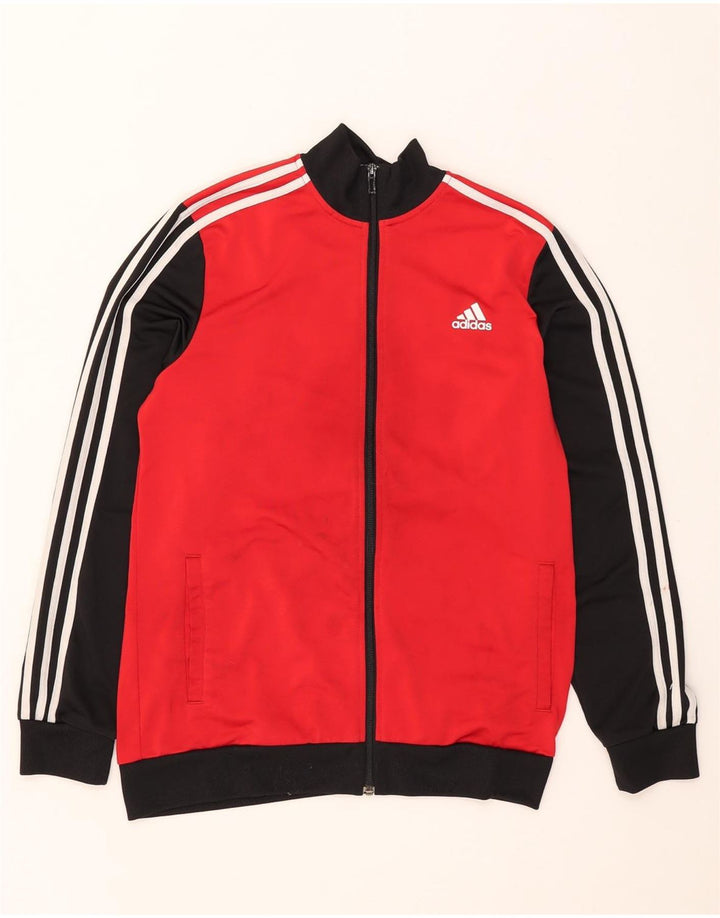 Giacca top della tuta da ragazzo ADIDAS 15-16 anni Rosso Colourblock