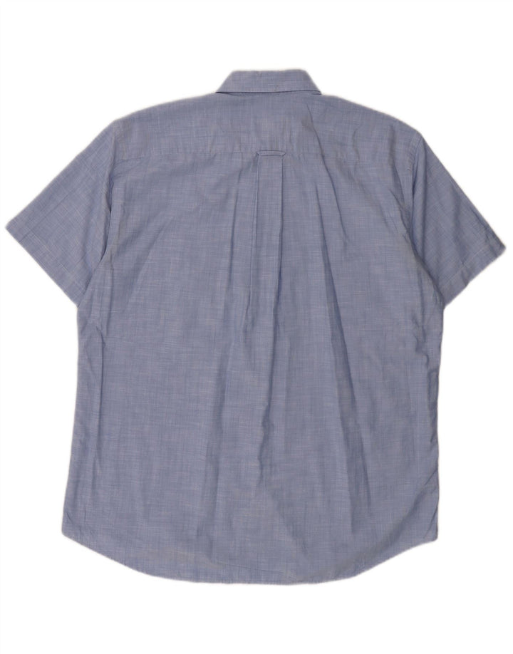 LACOSTE Camicia a maniche corte da uomo taglia 40 cotone blu medio