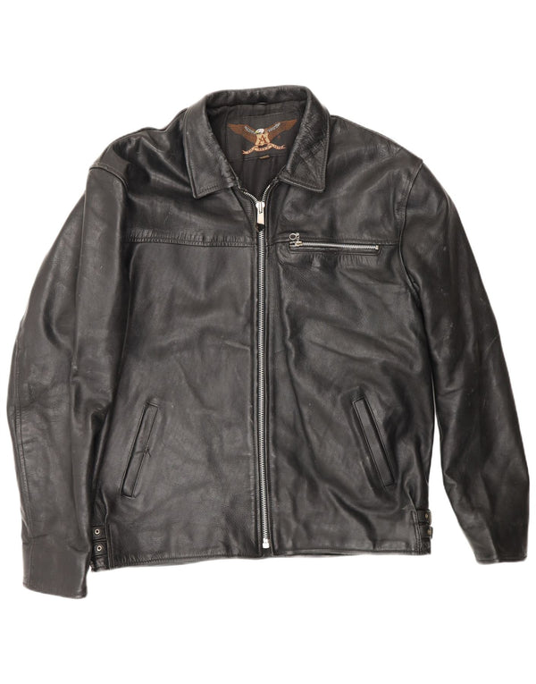 Giacca in pelle da uomo Ashy UK 44 2XL Pelle nera