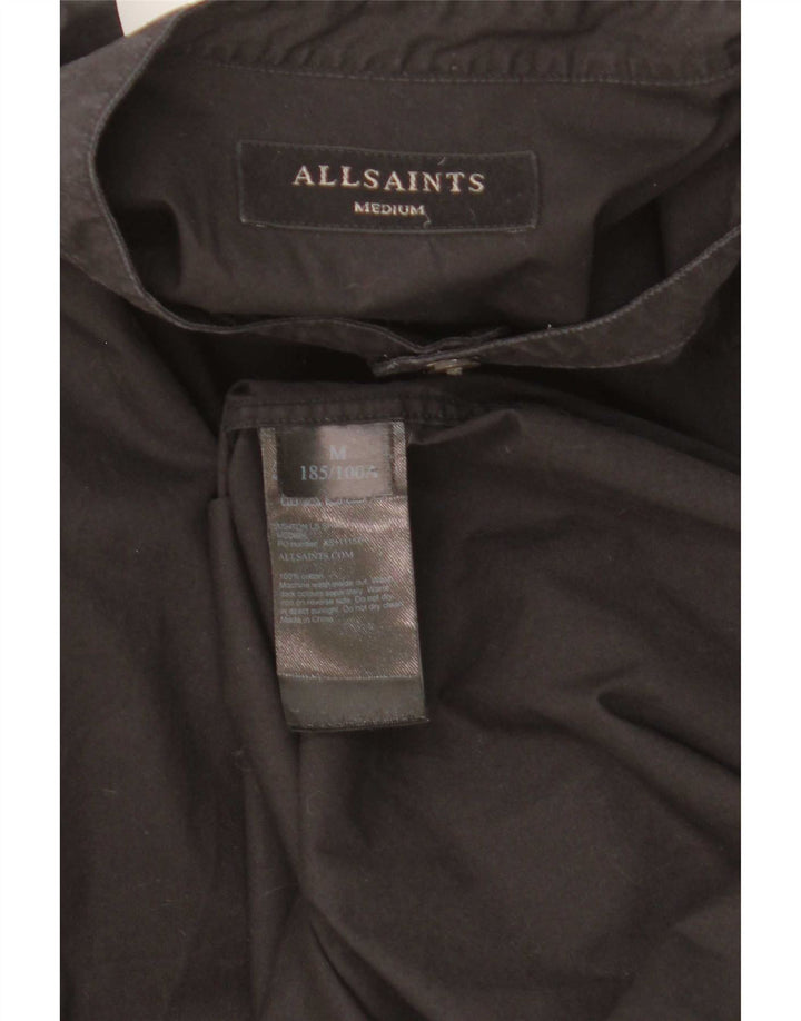 Camicia lunga da uomo All Saints in cotone nero medio