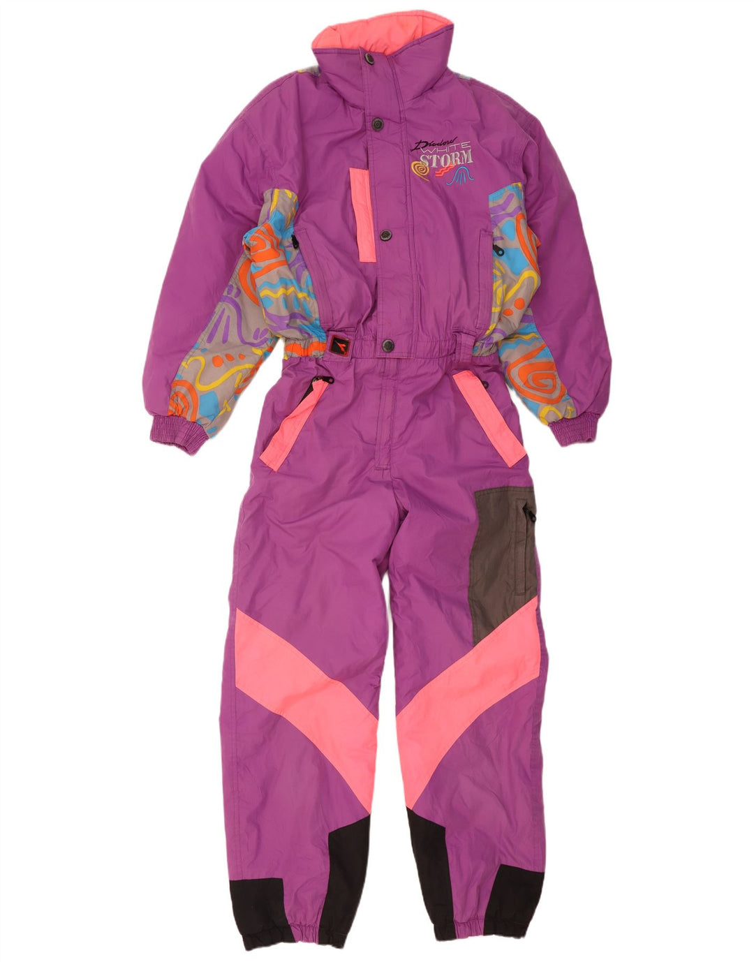 Tuta da sci oversize con cappuccio da donna Diadora UK 14 poliestere viola medio