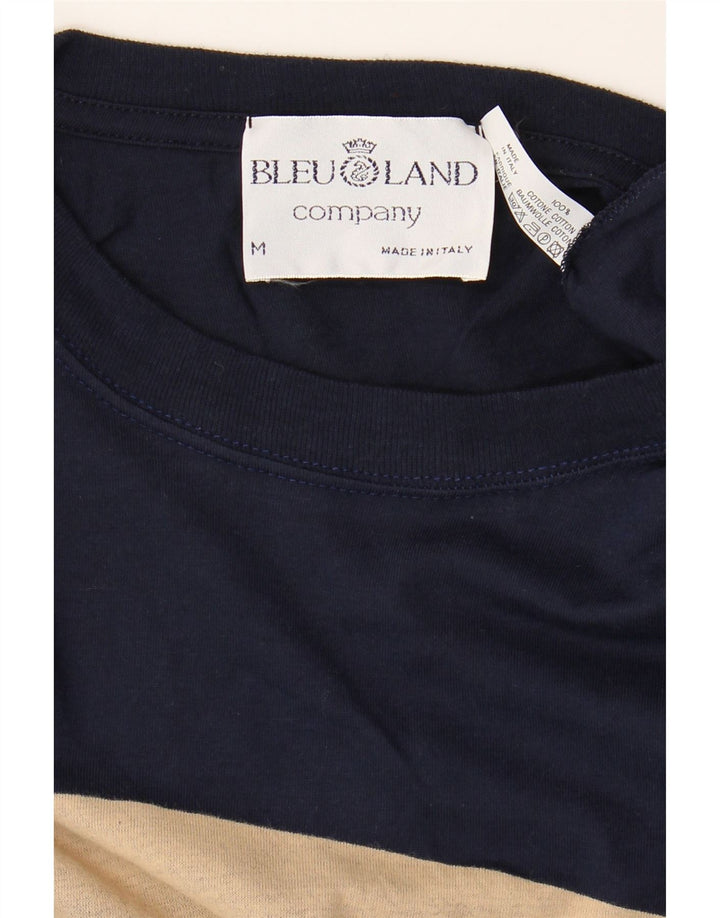 T-shirt grafica da uomo vintage Top in cotone blu navy medio