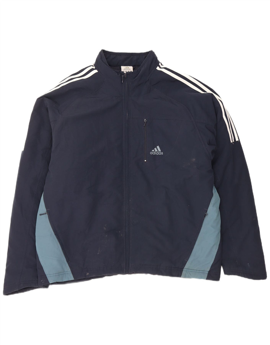 Giacca da ginnastica grafica da uomo Adidas grande in poliestere blu navy