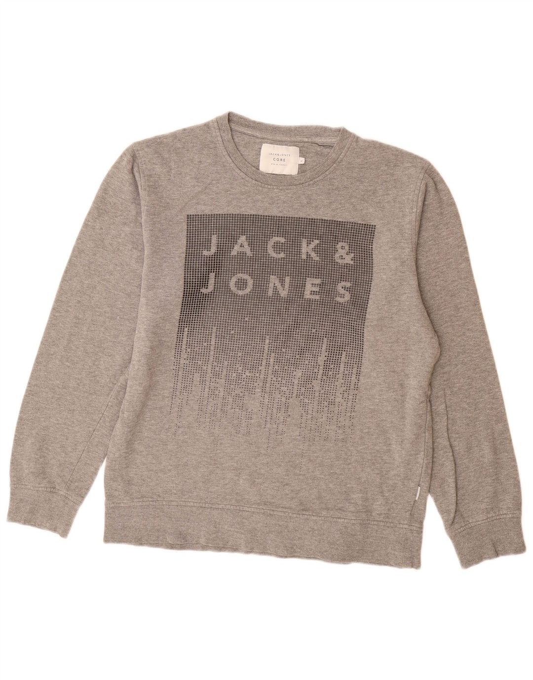 Jack & Jones Felpa grafica da uomo Maglione grande cotone grigio