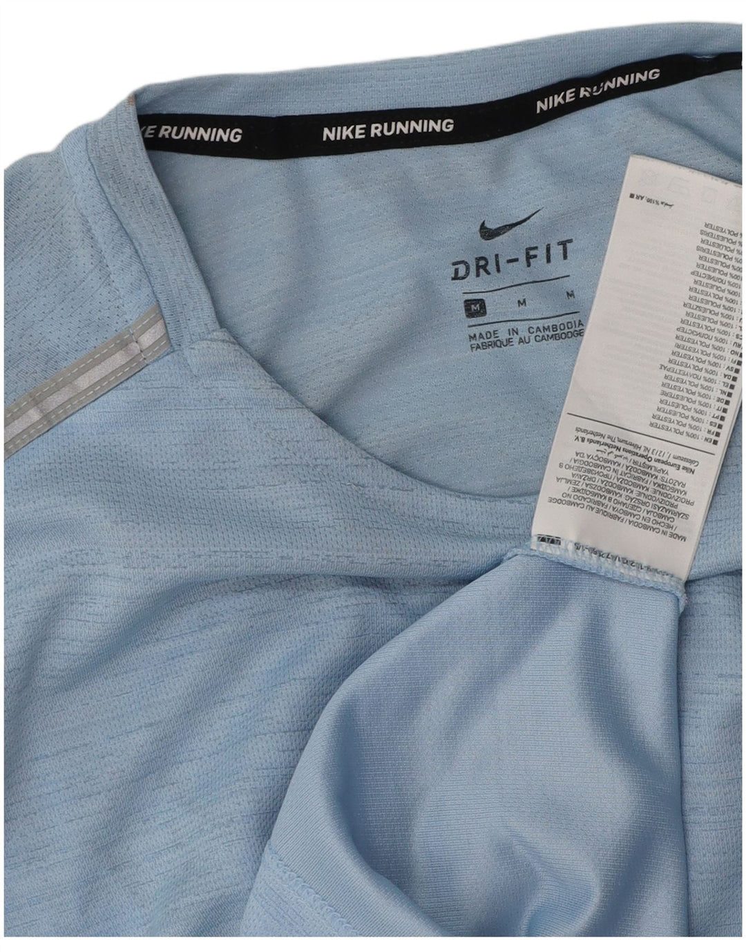 T-shirt Nike Dri Fit da uomo, top in poliestere blu medio