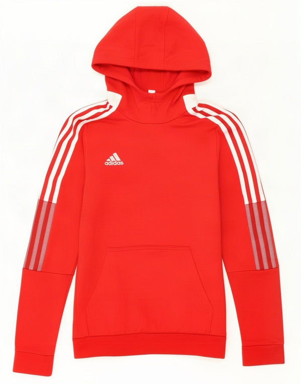 Adidas Womens Hoodie Jumper UK 4/6 XS Red Cotton