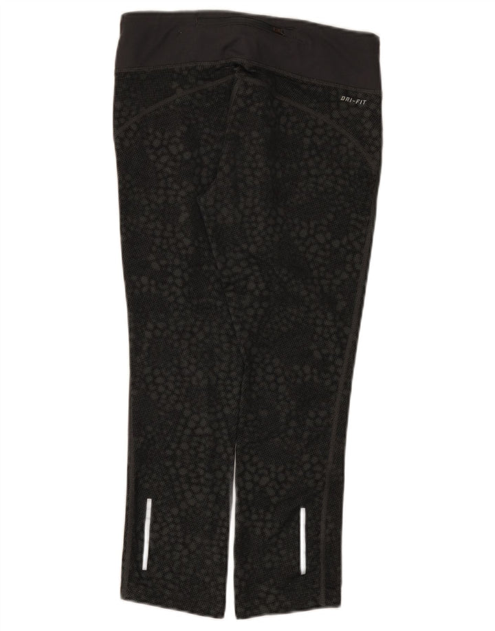 Leggings Nike Dri Fit Capri da donna UK 8 Small Nero Poliestere geometrico