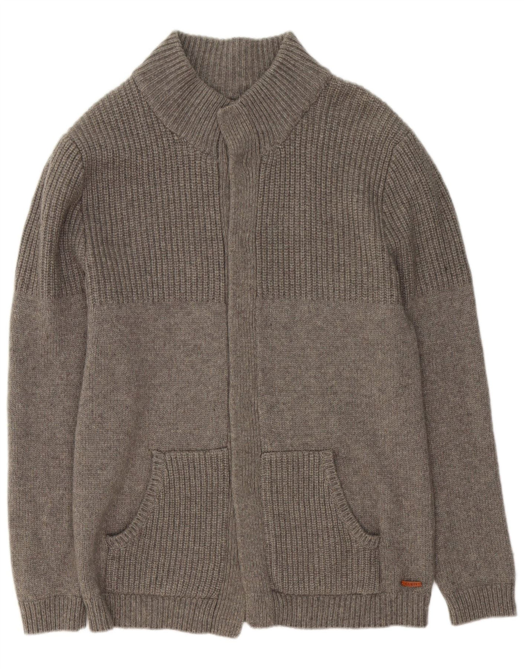 Maglione cardigan da uomo Guess XL in lana grigia