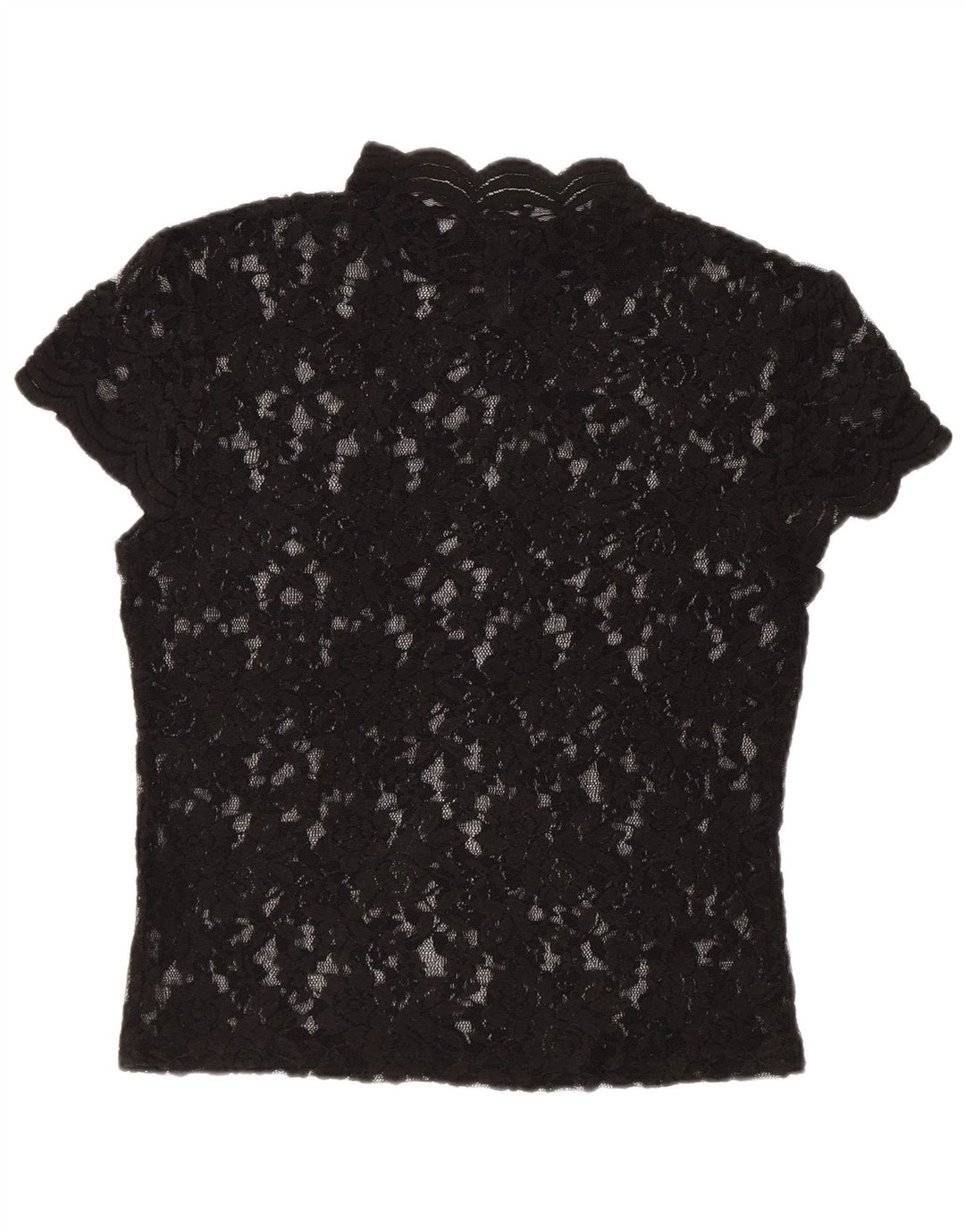 Top corto in camicetta di pizzo da donna Zara UK 12 medio nero floreale