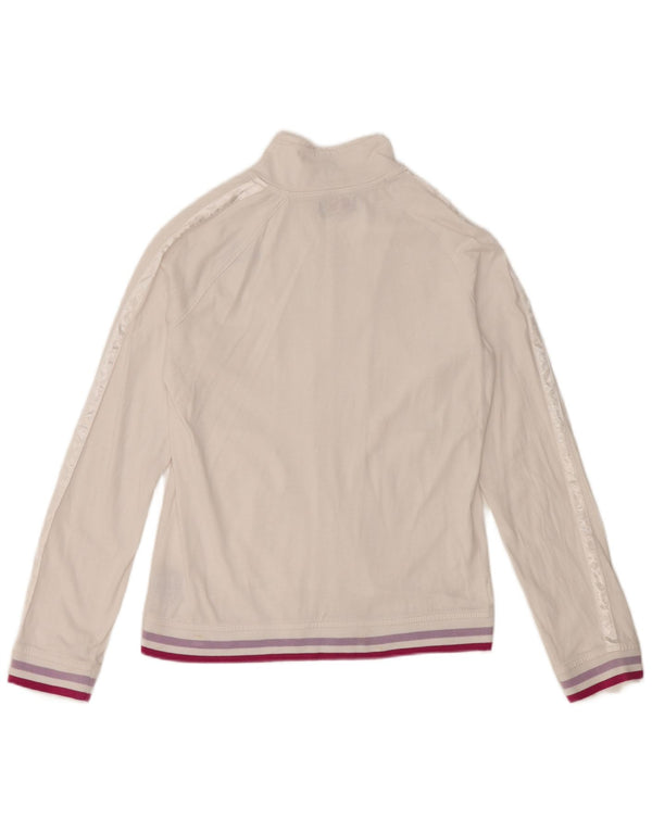 Giacca da ginnastica da donna con grafica Kappa UK 14 grande cotone bianco