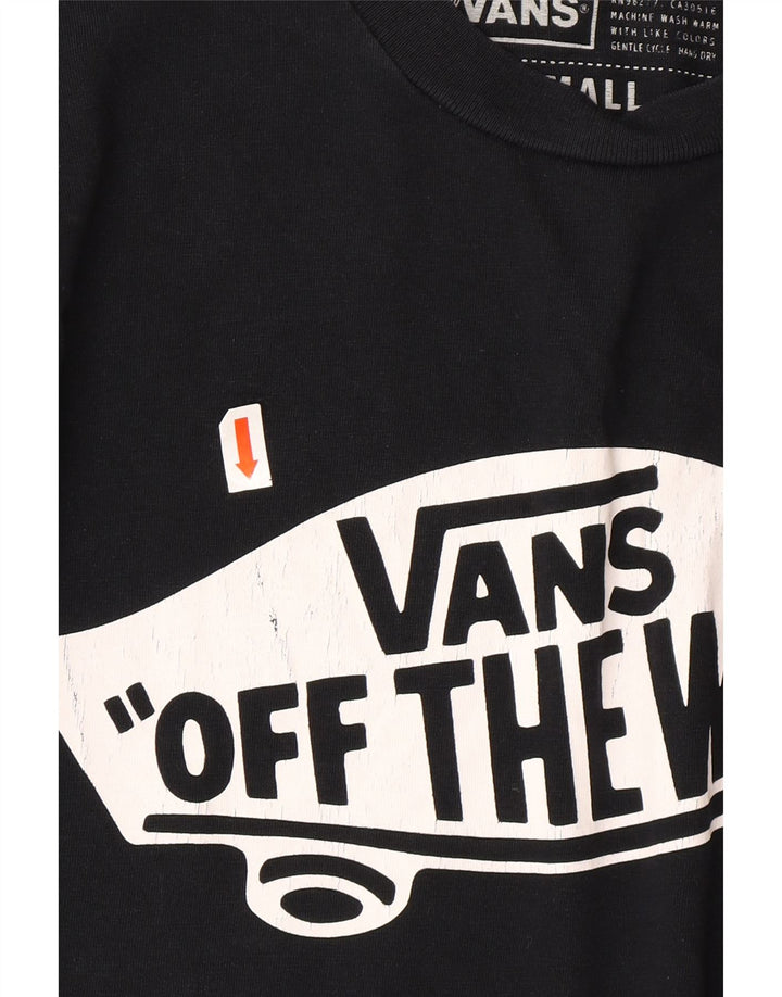 T-shirt grafica personalizzata da uomo VANS Top piccola in cotone nero