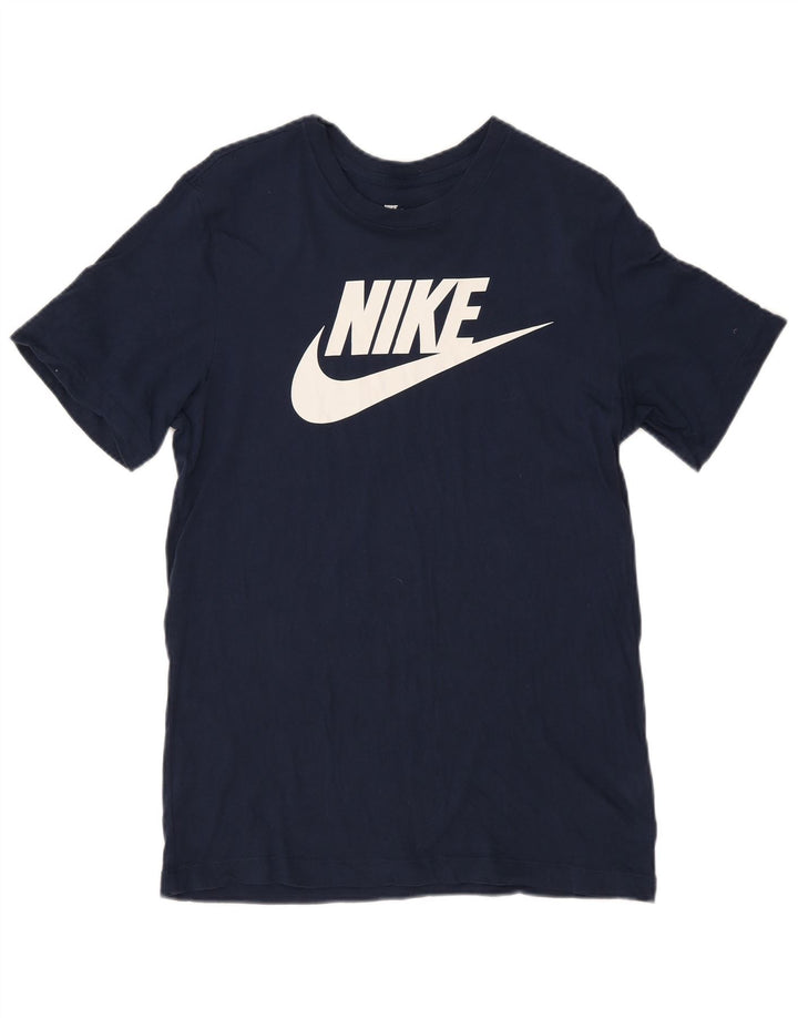 T-shirt grafica da uomo Nike Top Small in cotone blu navy