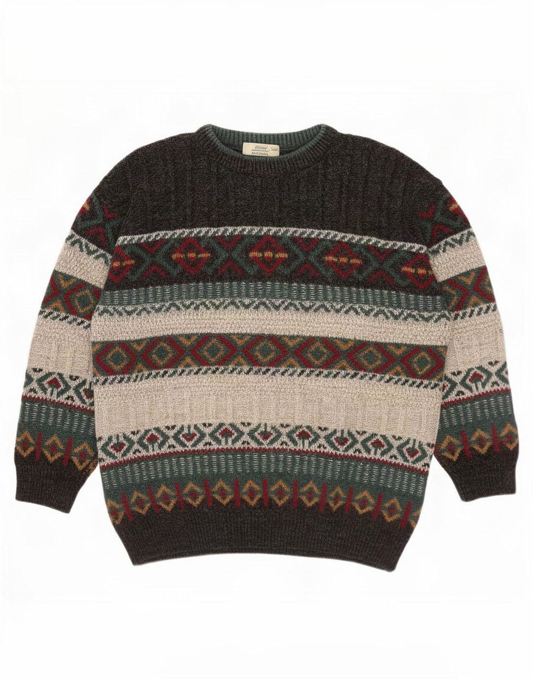 Maglione maglione girocollo da uomo St. Bernard, acrilico geometrico grigio medio