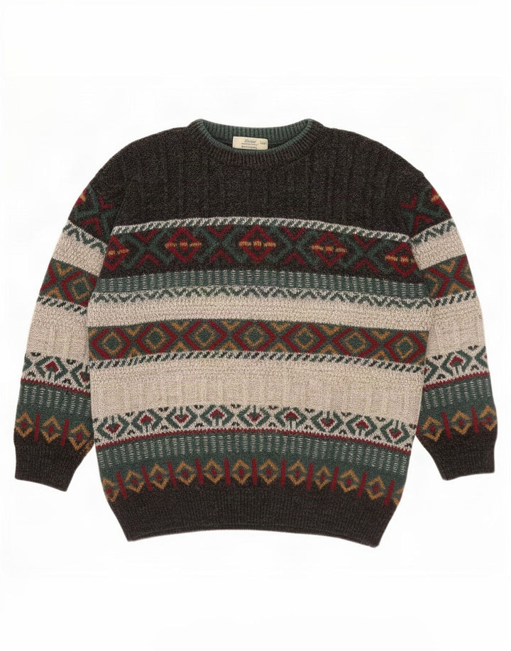 Maglione maglione girocollo da uomo St. Bernard, acrilico geometrico grigio medio