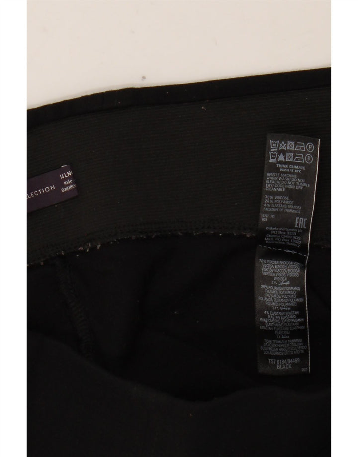 MARKS & SPENCER Leggings da donna UK 14 Large Nero Viscosa