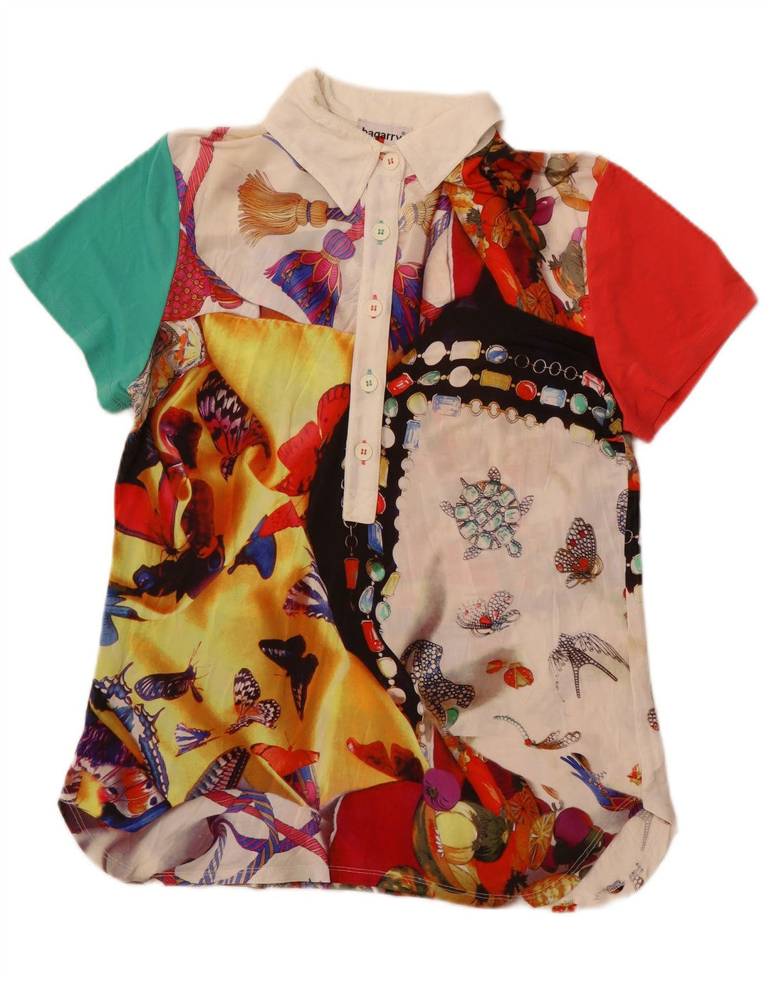 BAGARRY Camicia pullover da donna Camicetta UK 12 Patchwork medio multicolore