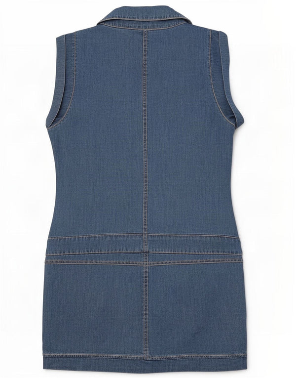 Abito in denim da donna Benetton UK 6 XS blu cotone