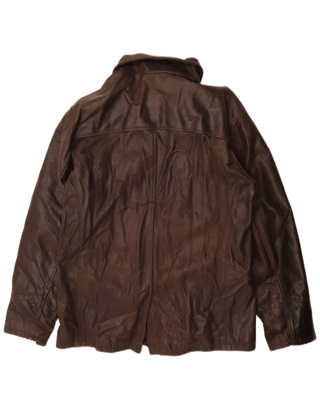 Giacca in Pelle Uomo VINTAGE IT 52 XL Pelle Marrone