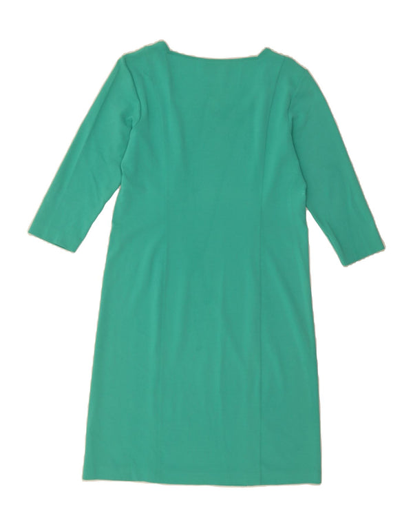 MISSONI Womens 3/4 Sleeve A-Line Dress UK 12 Medium Turquoise Viscose