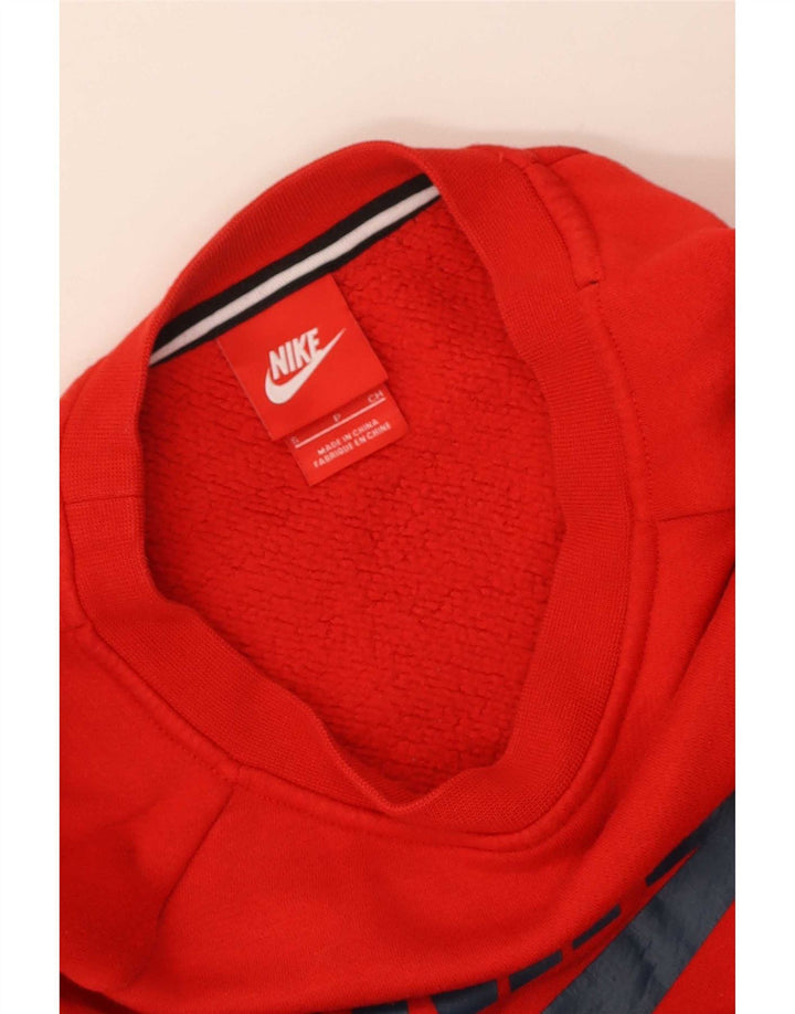 Felpa oversize con grafica Nike da donna UK 10 piccola rossa