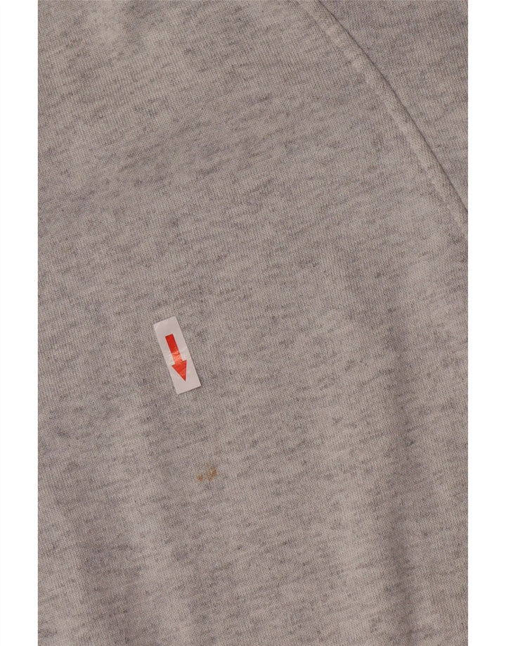 Felpa Asics da uomo con collo con zip grafica, maglione grande grigio