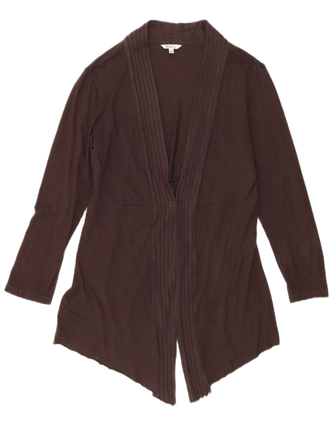 Maglione cardigan aperto da donna M&Co UK 18 XL viscosa marrone