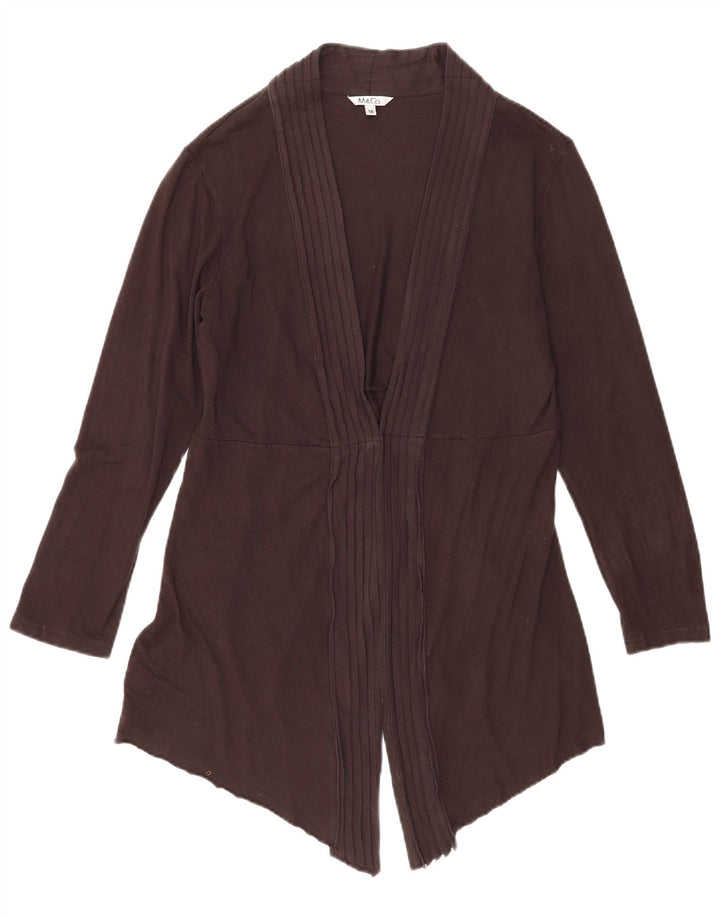 Maglione cardigan aperto da donna M&Co UK 18 XL viscosa marrone